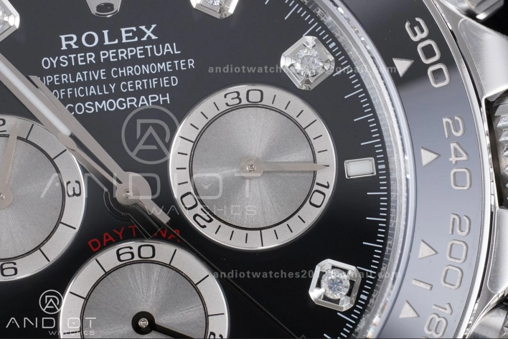 Daytona 126519 VSF 1:1 Best Edition Black Silver Diamonds Dial on Oysterflex Strap VS4131 V2 (Weighted)