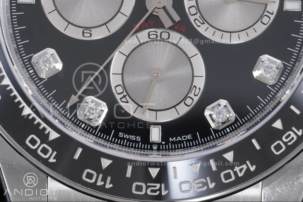 Daytona 126519 VSF 1:1 Best Edition Black Silver Diamonds Dial on Oysterflex Strap VS4131 V2 (Weighted)