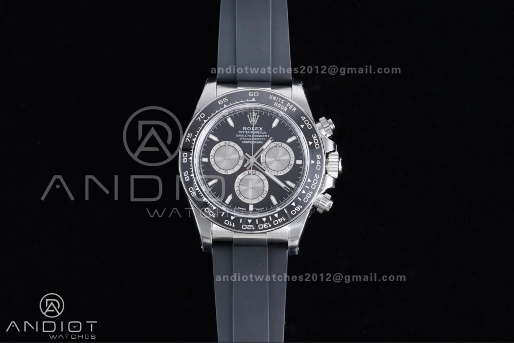 Daytona 126519 VSF 1:1 Best Edition Black Silver Stick Dial on Oysterflex Strap VS4131 V2 (Weighted)