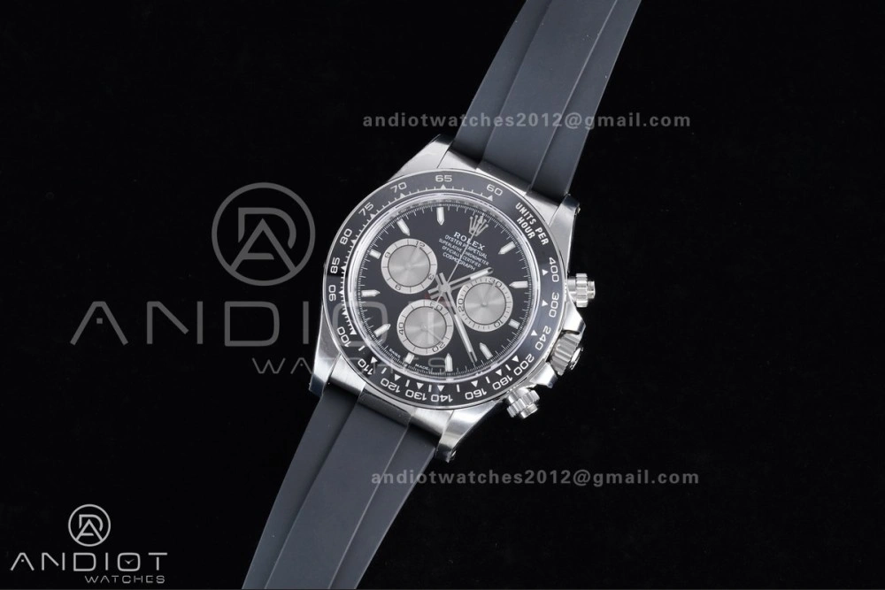 Daytona 126519 VSF 1:1 Best Edition Black Silver Stick Dial on Oysterflex Strap VS4131 V2 (Weighted)