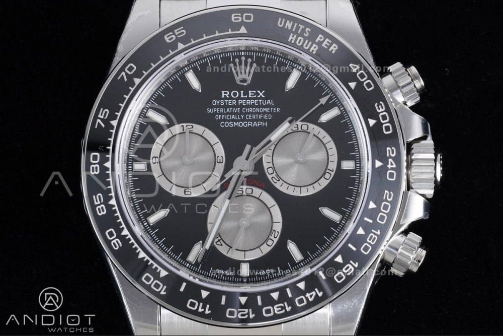 Daytona 126519 VSF 1:1 Best Edition Black Silver Stick Dial on Oysterflex Strap VS4131 V2 (Weighted)