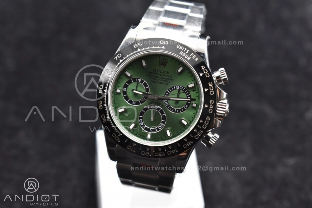 Daytona IPK 1:1 Best Edition 904L SS Case and Bracelet Green Dial Black Ceramic Bezel SA4130