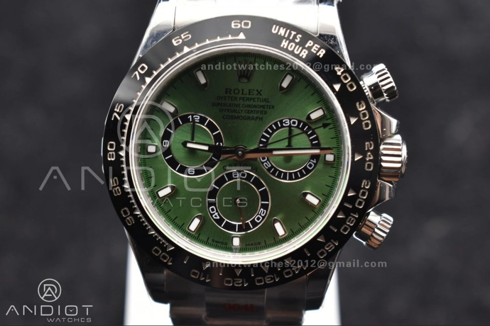 Daytona IPK 1:1 Best Edition 904L SS Case and Bracelet Green Dial Black Ceramic Bezel SA4130