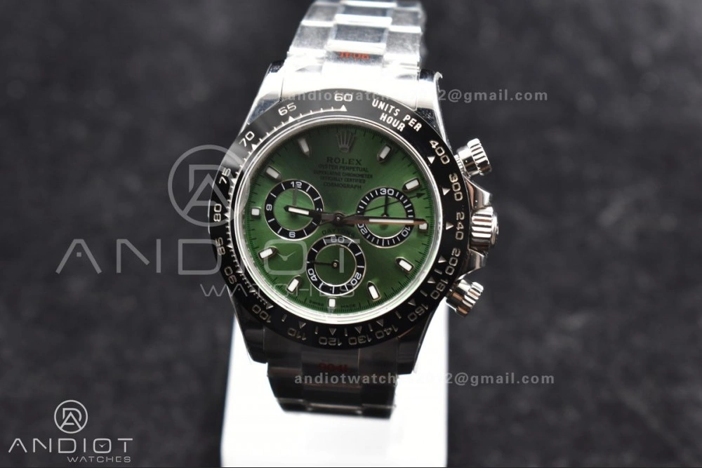 Daytona IPK 1:1 Best Edition 904L SS Case and Bracelet Green Dial Black Ceramic Bezel SA4130