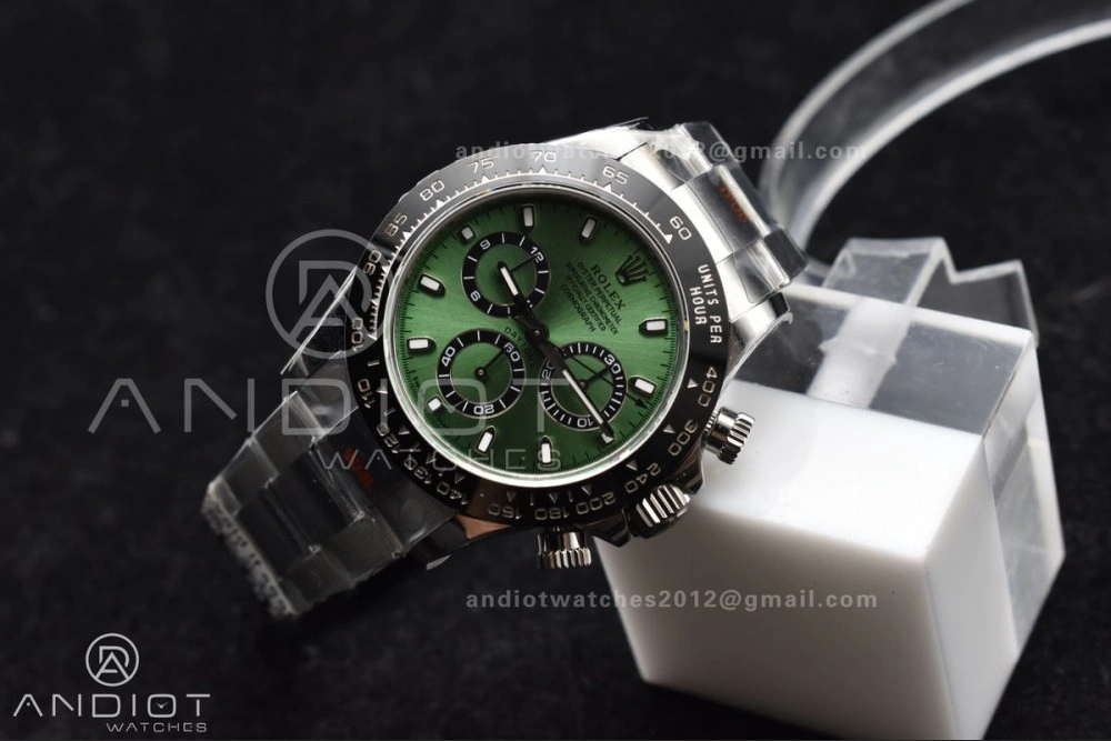 Daytona IPK 1:1 Best Edition 904L SS Case and Bracelet Green Dial Black Ceramic Bezel SA4130