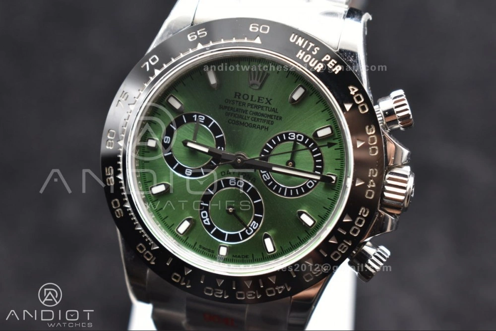 Daytona IPK 1:1 Best Edition 904L SS Case and Bracelet Green Dial Black Ceramic Bezel SA4130