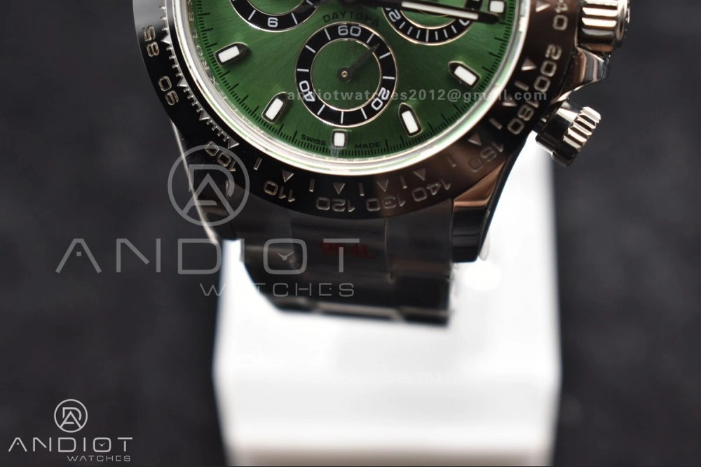 Daytona IPK 1:1 Best Edition 904L SS Case and Bracelet Green Dial Black Ceramic Bezel SA4130