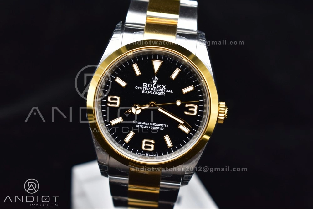 Explorer 124273 36mm 904L Steel VSF 1:1 Best Edition Black Dial on SS YG Bracelet DD3230