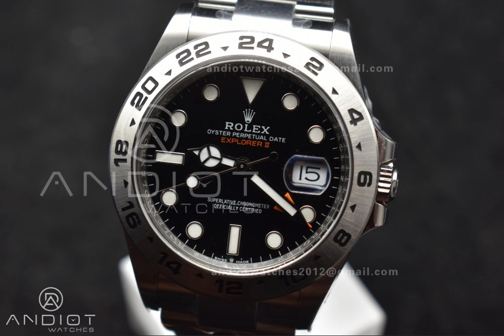 Explorer II 42mm 226570 904L SS Clean 1:1 Best Edition Black Dial on Bracelet DD3285