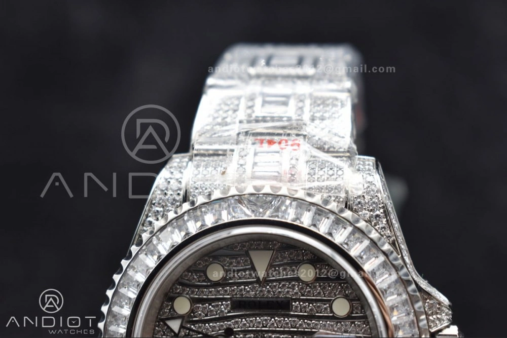 GMT 40mm Full Diamonds SS AMGF Best Edition Diamond Dial On Bracelet On VR3186