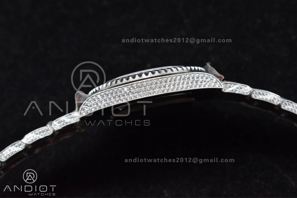 GMT 40mm Full Diamonds SS AMGF Best Edition Diamond Dial On Bracelet On VR3186