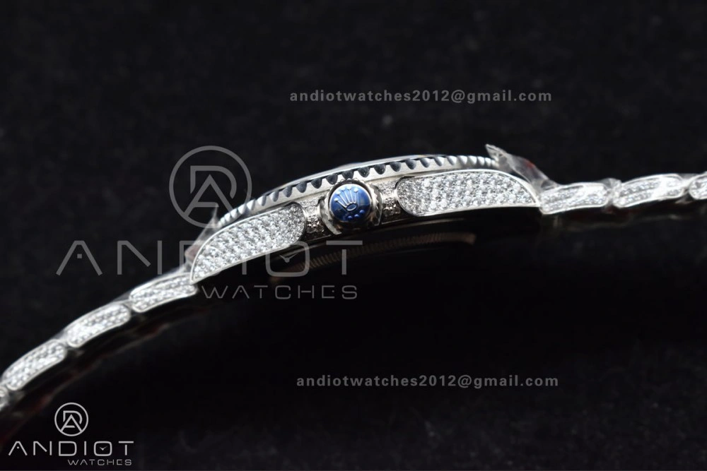 GMT 40mm Full Diamonds SS AMGF Best Edition Diamond Dial On Bracelet On VR3186