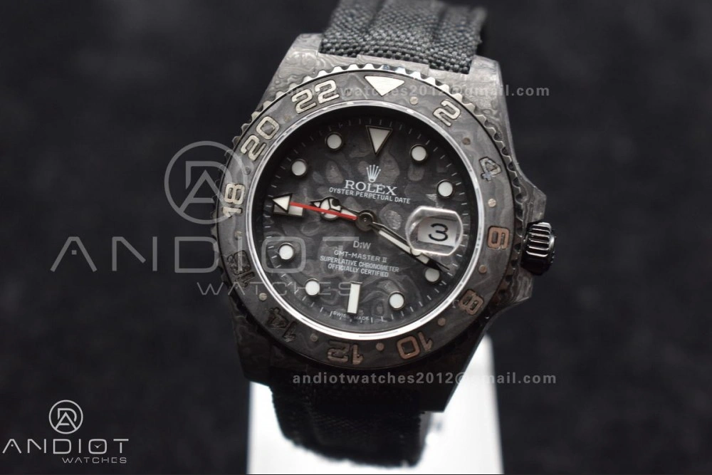 GMT DIW Carbon OMF Best Edition All Black Black Dial on Black Nylon Strap SA3186 CHS