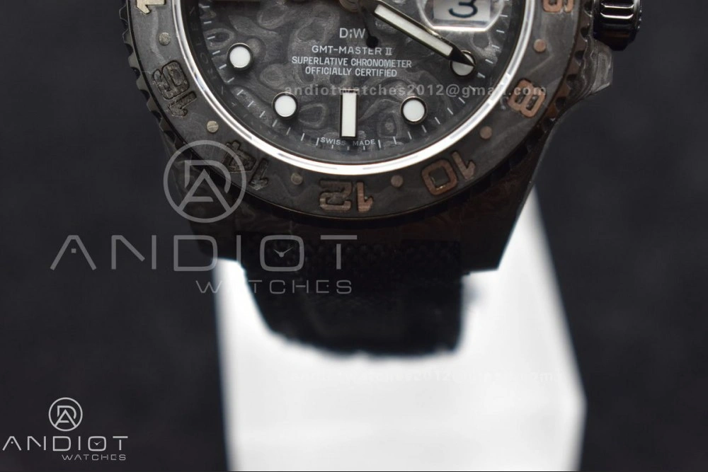 GMT DIW Carbon OMF Best Edition All Black Black Dial on Black Nylon Strap SA3186 CHS