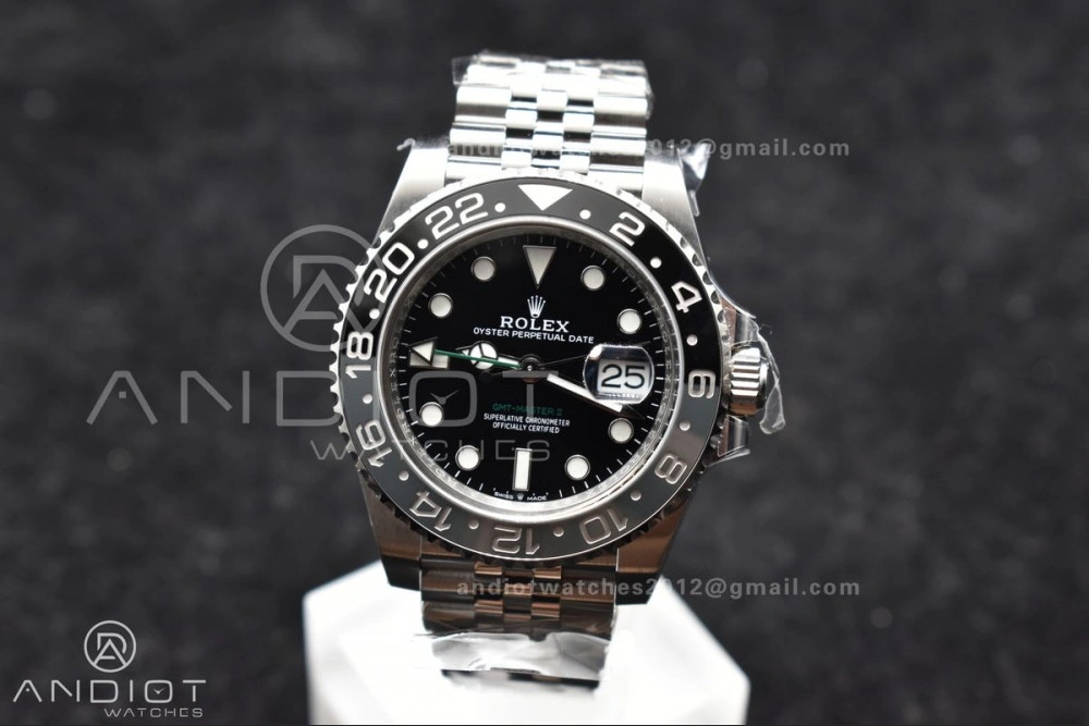 GMT-Master II 126710 GRNR Black Gray Ceramic 904L Steel Clean 1:1 Best Edition on Jubilee Strap DD3285