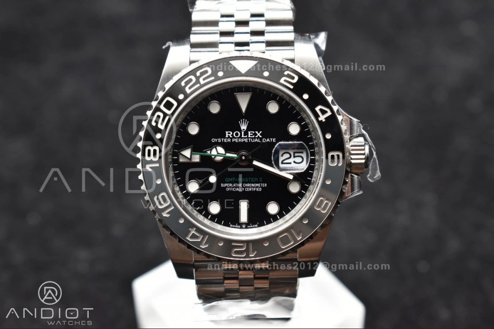 GMT-Master II 126710 GRNR Black Gray Ceramic 904L Steel Clean 1:1 Best Edition on Jubilee Strap DD3285