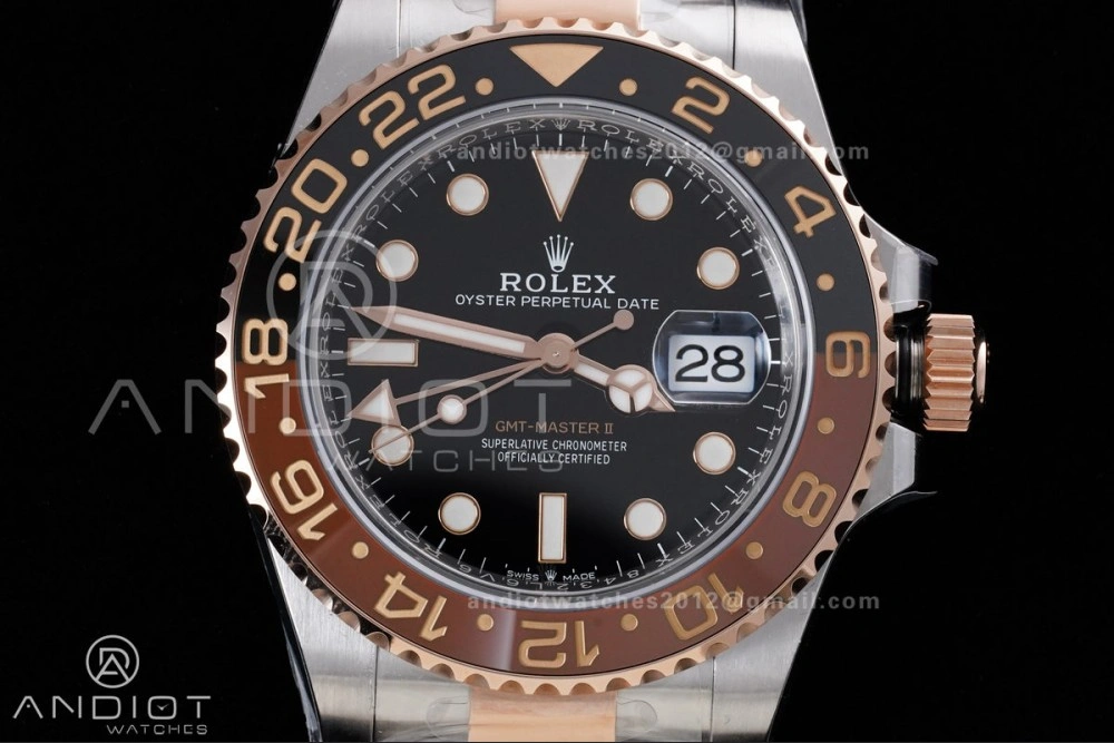 GMT Master II 126711 CHNR 904L SS ARF 1:1 Best Edition on SS RG Bracelet New SH3285 V2 (Gain Weight)