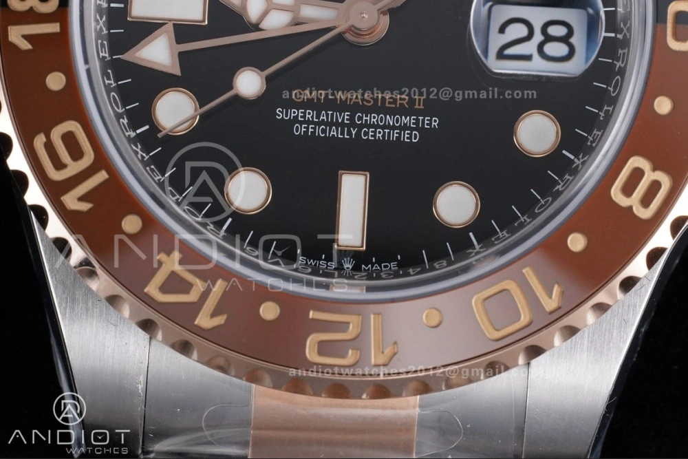 GMT Master II 126711 CHNR 904L SS ARF 1:1 Best Edition on SS RG Bracelet New SH3285 V2 (Gain Weight)