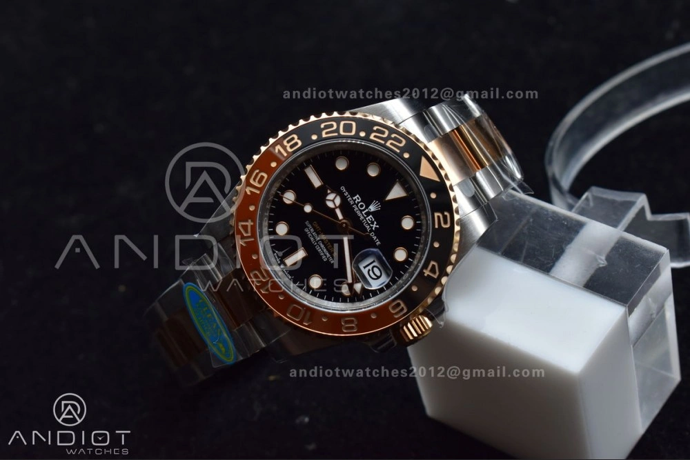 GMT-Master II 126711 CHNR Black Brown Ceramic Clean Factory Best Edition on SS RG Bracelet DD3285 CHS