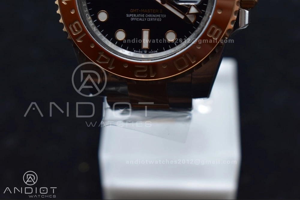GMT-Master II 126711 CHNR Black Brown Ceramic Clean Factory Best Edition on SS RG Bracelet DD3285 CHS