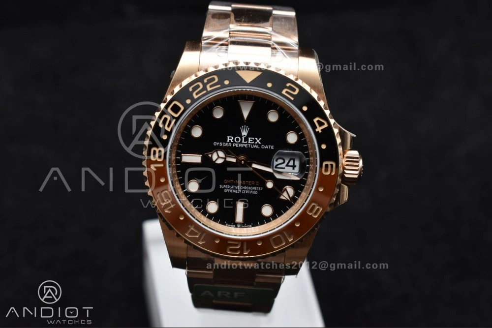 GMT Master II 126715 CHNR 904L SS ARF 1:1 Best Edition on RG Bracelet New SH3285 CHS
