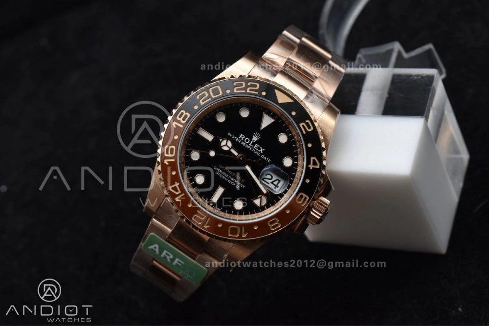 GMT Master II 126715 CHNR 904L SS ARF 1:1 Best Edition on RG Bracelet New SH3285 CHS