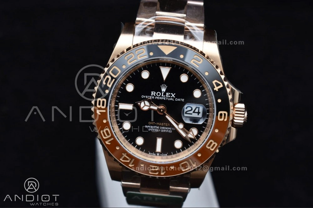 GMT Master II 126715 CHNR 904L SS ARF 1:1 Best Edition on RG Bracelet New SH3285 CHS