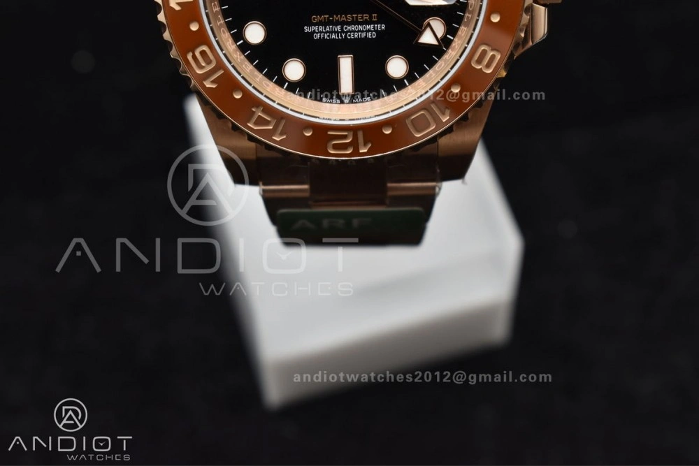 GMT Master II 126715 CHNR 904L SS ARF 1:1 Best Edition on RG Bracelet New SH3285 CHS