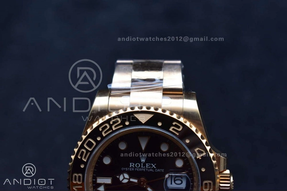 GMT Master II 126715 CHNR Gain Weight Gold Factory 1:1 Best Edition Black Dial on RG Bracelet VR3285 CHS