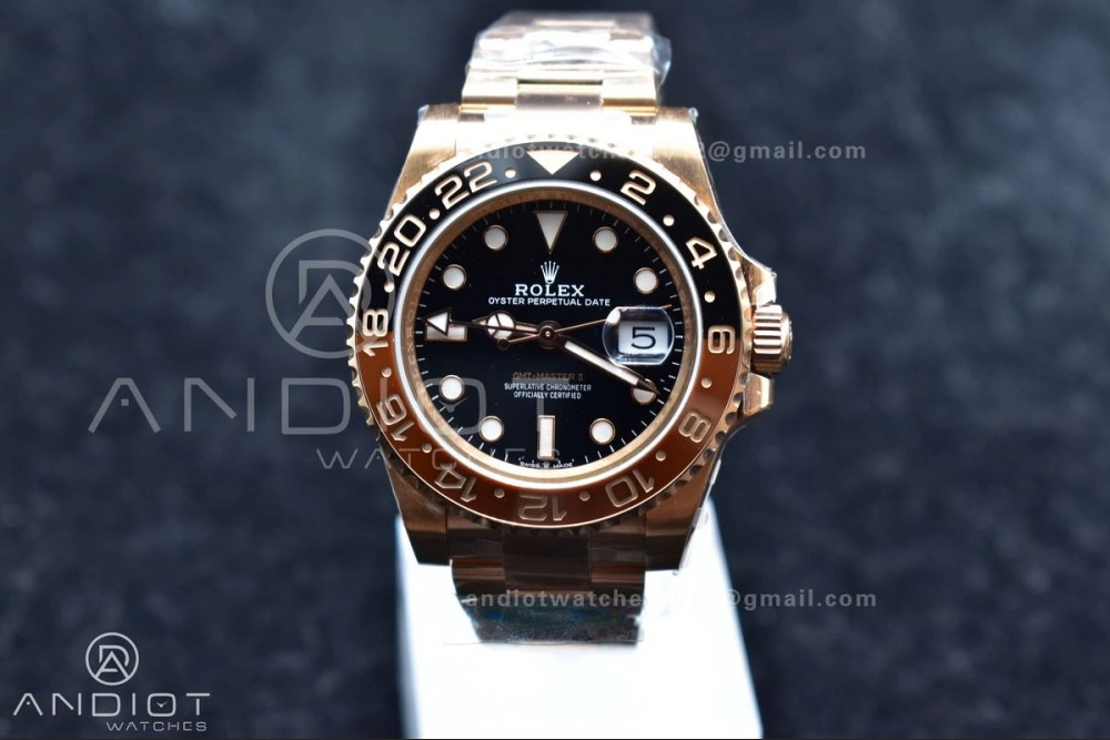 GMT-Master II 126715CHNR Black Red Ceramic Clean Factory Best Edition on SS RG Bracelet DD3285 CHS