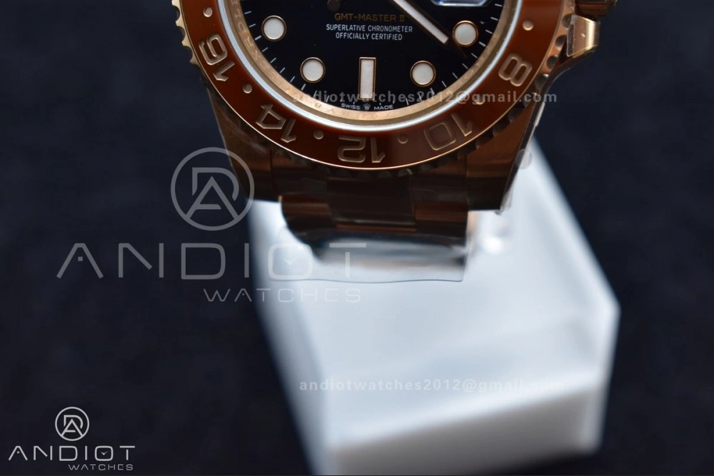 GMT-Master II 126715CHNR Black Red Ceramic Clean Factory Best Edition on SS RG Bracelet DD3285 CHS