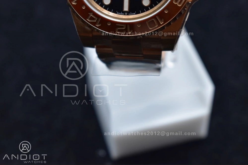 GMT-Master II 126715CHNR Black Red Ceramic Clean Factory Best Edition on SS RG Bracelet DD3285 CHS