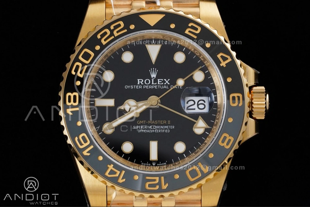 GMT Master II 126718 GRNR ARF Best Edition Black Dial on YG Jubilee Bracelet New SH3285 V2