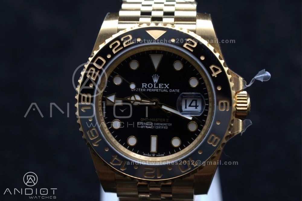 GMT Master II 126718 GRNR Clean 1:1 Best Edition Black Dial on YG Jubilee Bracelet DD3285 CHS