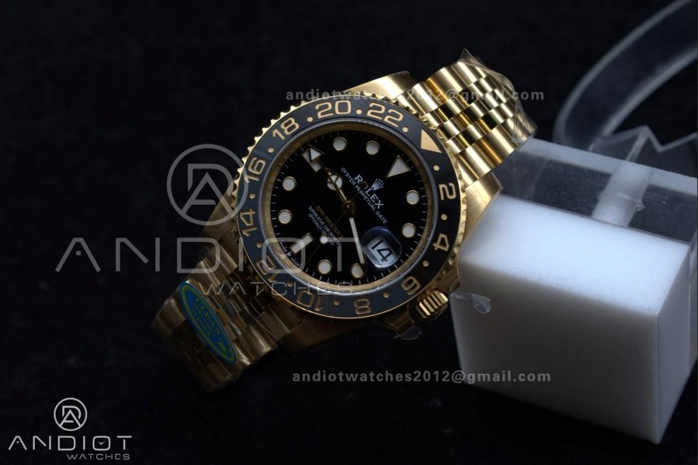GMT Master II 126718 GRNR Clean 1:1 Best Edition Black Dial on YG Jubilee Bracelet DD3285 CHS