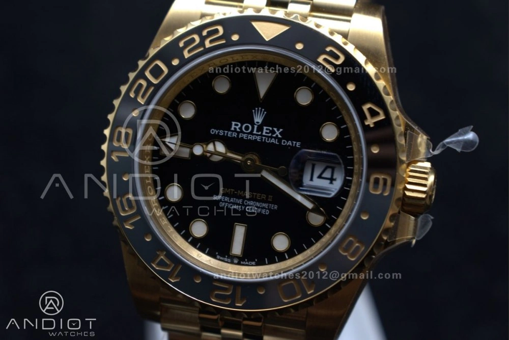 GMT Master II 126718 GRNR Clean 1:1 Best Edition Black Dial on YG Jubilee Bracelet DD3285 CHS
