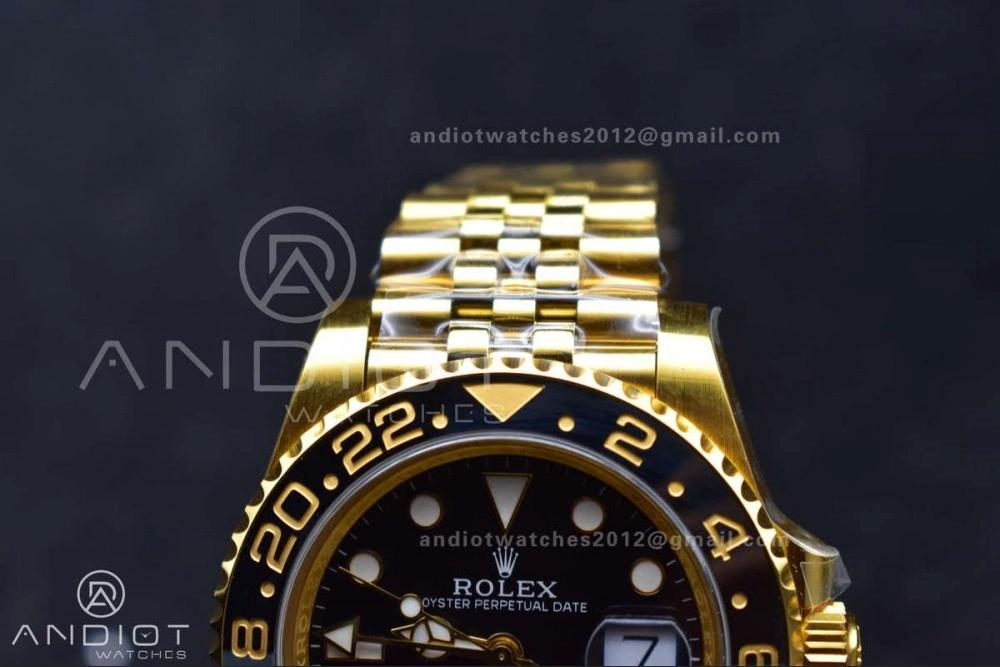 GMT Master II 126718 GRNR Gain Weight Gold Factory 1:1 Best Edition Black Dial on YG Jubilee Bracelet VR3285 CHS