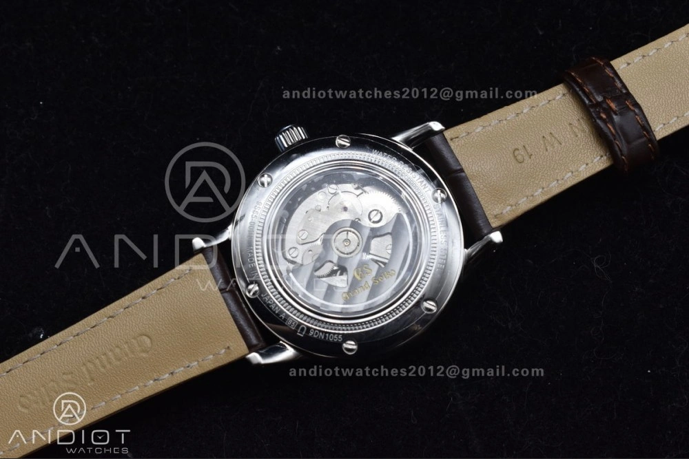 Grand Seiko Elegance Automatic SS GSF 1:1 Best Edition Cream Dial on Brown Leather Strap NH34