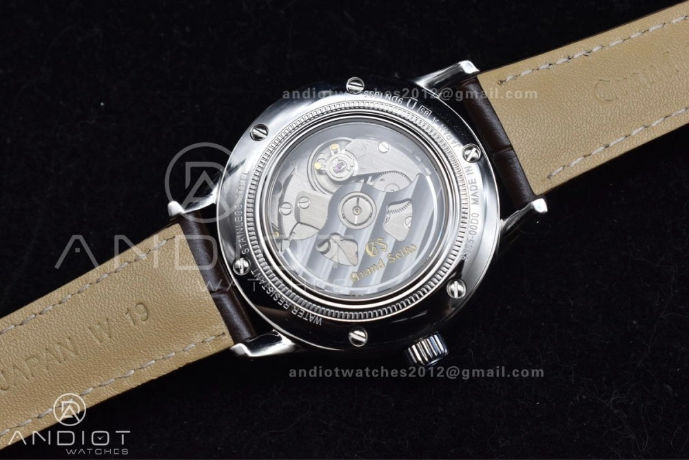 Grand Seiko Elegance Automatic SS GSF 1:1 Best Edition Cream Dial on Brown Leather Strap NH34
