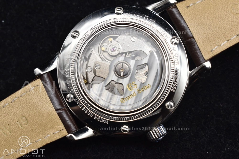 Grand Seiko Elegance Automatic SS GSF 1:1 Best Edition Cream Dial on Brown Leather Strap NH34