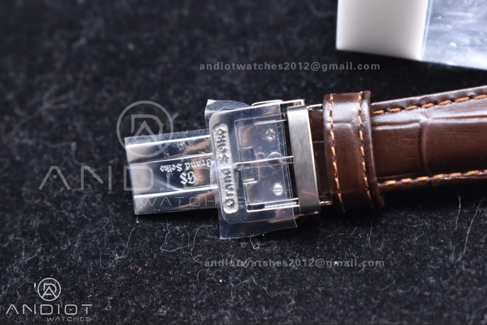 Grand Seiko Elegance GMT SS GSF 1:1 Best Edition Cream Dial on Brown Leather Strap NH34