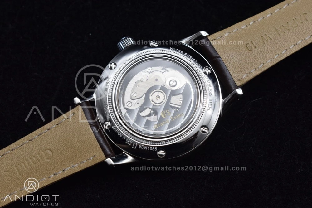 Grand Seiko Elegance GMT SS GSF 1:1 Best Edition Cream Dial on Brown Leather Strap NH34