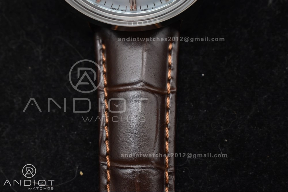 Grand Seiko Elegance GMT SS GSF 1:1 Best Edition Sky blue Dial on Brown Leather Strap NH34