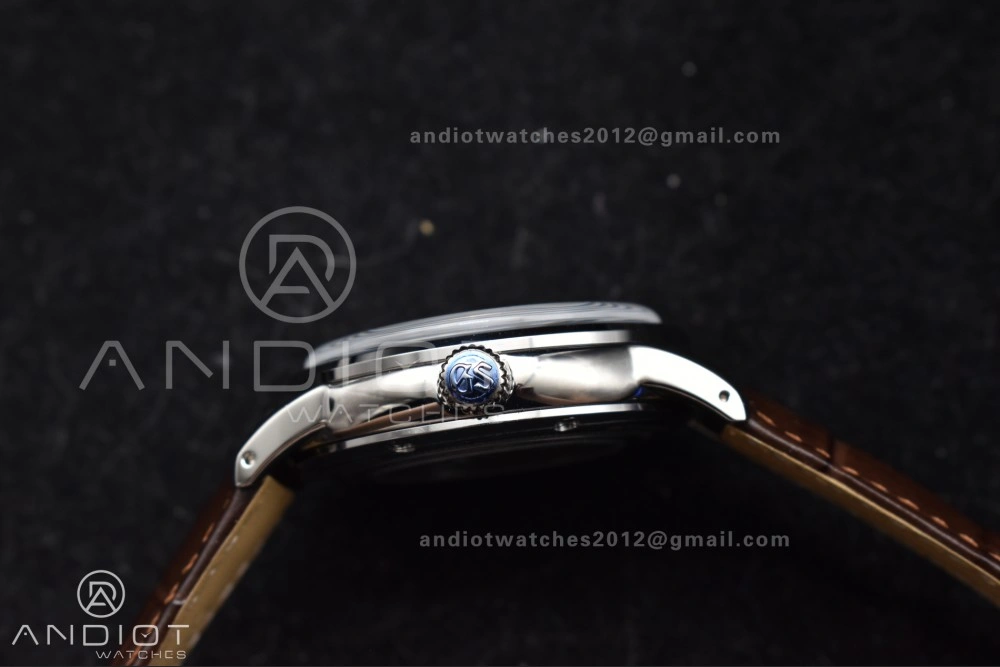 Grand Seiko Elegance GMT SS GSF 1:1 Best Edition Sky blue Dial on Brown Leather Strap NH34