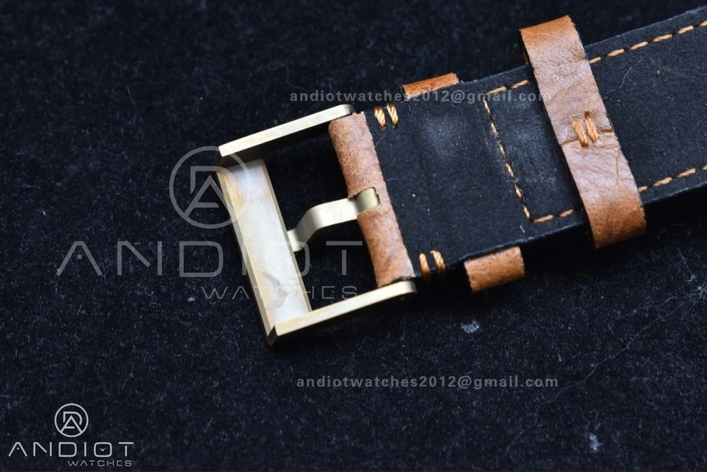 Heritage Black Bay Bronze Blue XF 1:1 Best Edition on Aged Brown Leather Strap A2824 V3 (Free Nato Strap)