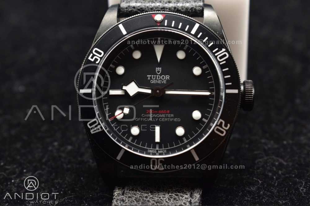 Heritage Black Bay Dark DLC ZF 1:1 Best Edition Black Bezel on Distressed Leather Strap A2824 V5