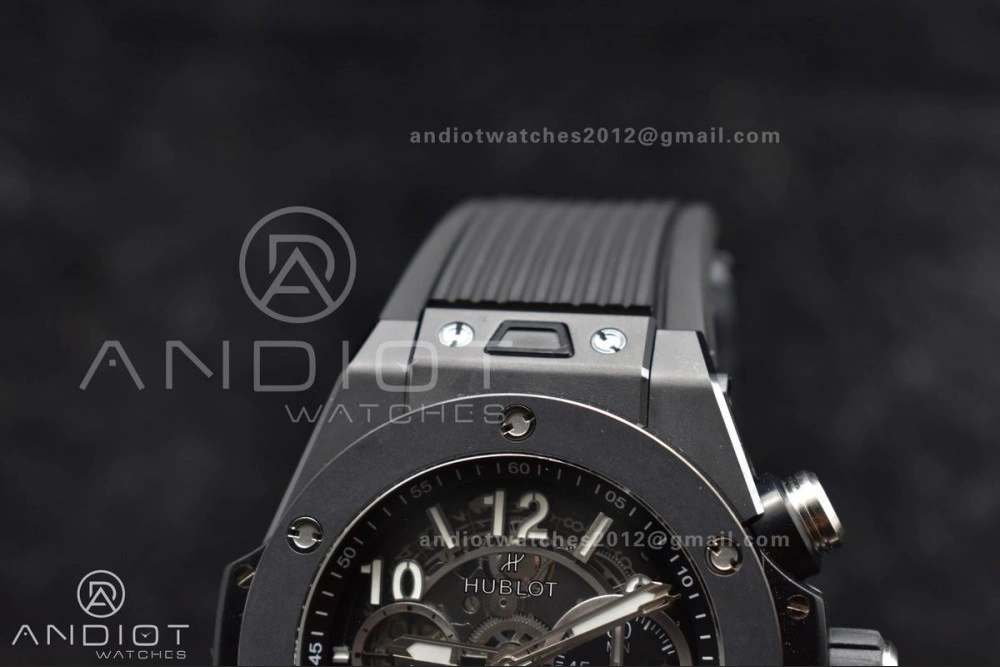 Hublot Big Bang Unico Full Black ZF 1:1 Best Edition Skeleton Dial on Black Rubber Strap A1280