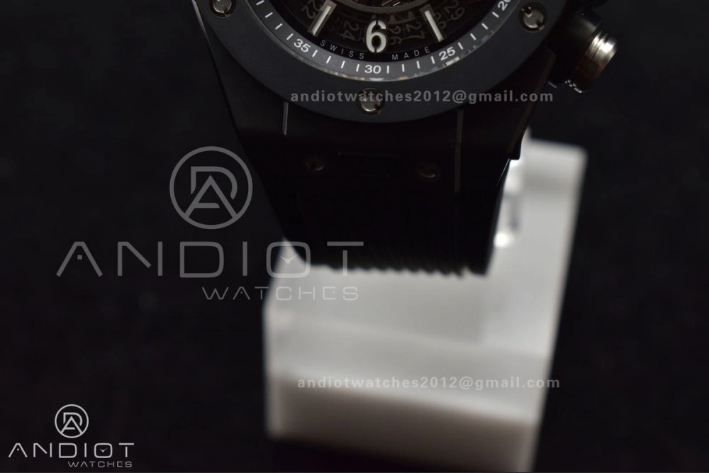Hublot Big Bang Unico Full Black ZF 1:1 Best Edition Skeleton Dial on Black Rubber Strap A1280