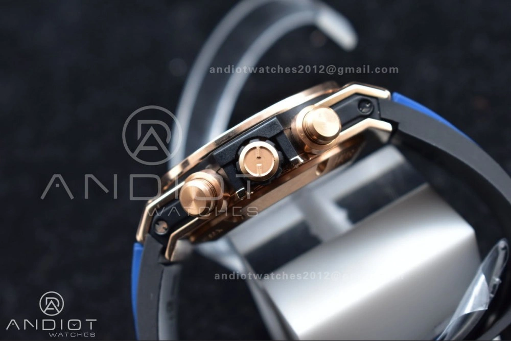 Hublot Big Bang Unico RG ZF 1:1 Best Edition Blue Skeleton Dial on Blue Rubber Strap A1280