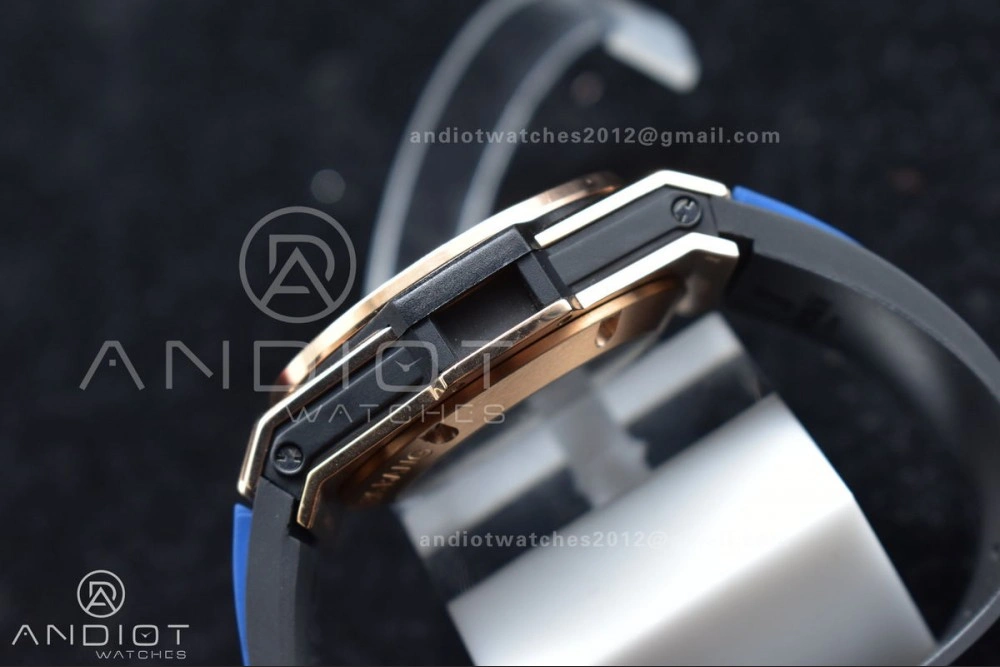 Hublot Big Bang Unico RG ZF 1:1 Best Edition Blue Skeleton Dial on Blue Rubber Strap A1280